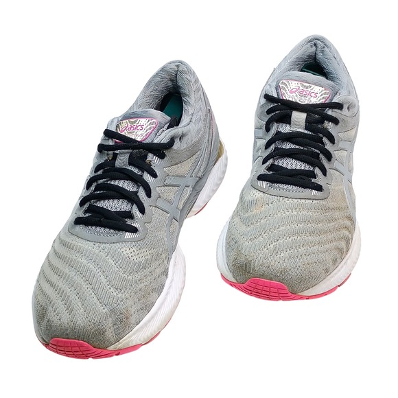 Asics Shoes - Asics Gel Nimbus 22 Womens Running Shoes Grey Pink 1012A585 Size 11